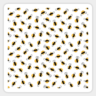 Cute bees bumblebee cartoon seamless pattern Sticker